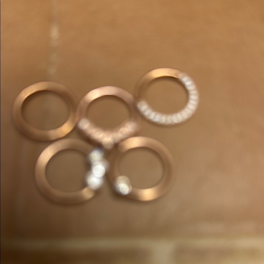 Gold Textured Band Ring Set
